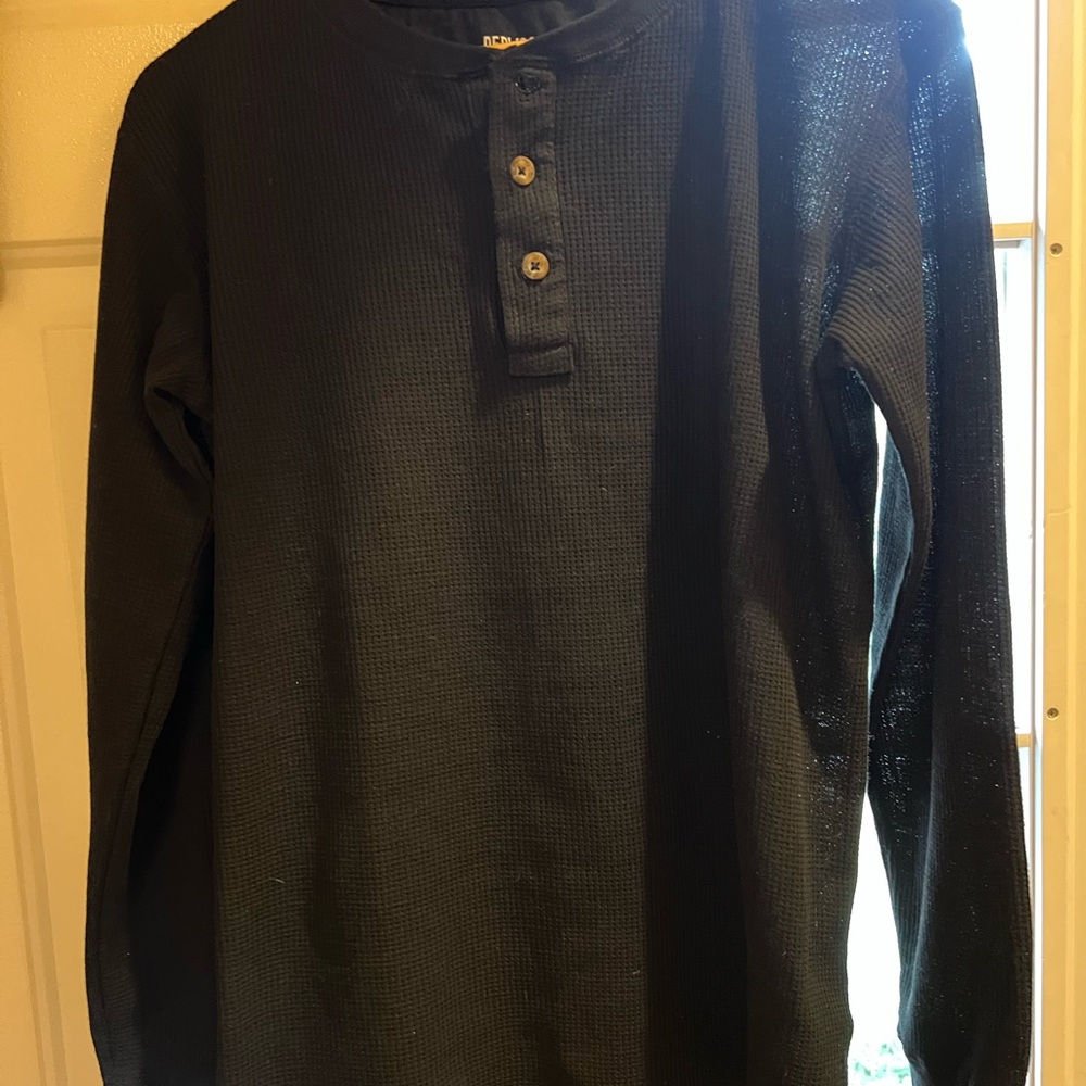 Men's Black Henley Shirt